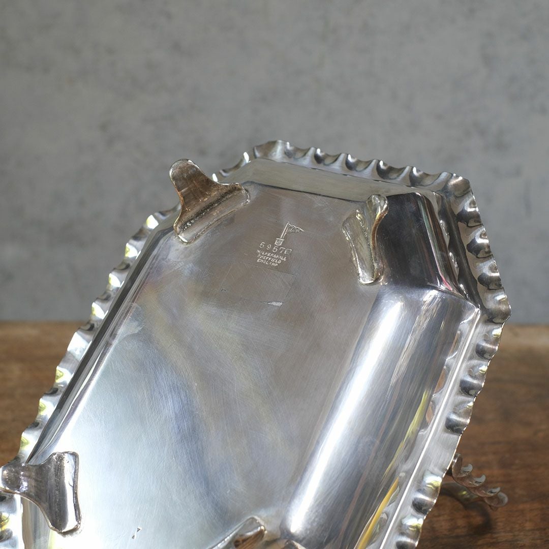 アンティークハンドルバスケット シルバープレート W&H ウォーカーアンドホール イギリス12