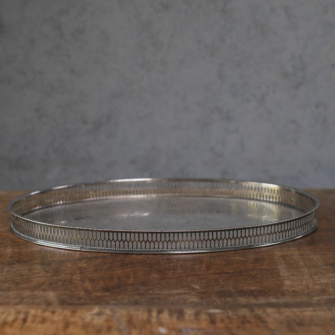 ヴィンテージ シルバープレートトレイ VINERS OF SHEFFIELD 楕円 トレー イギリス3