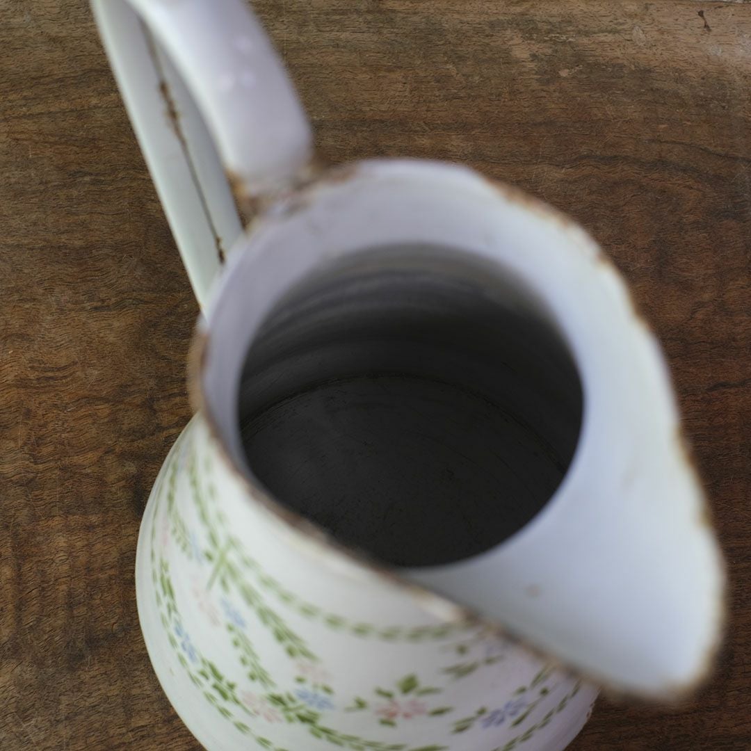 アンティークエナメルピッチャー フランス 琺瑯5