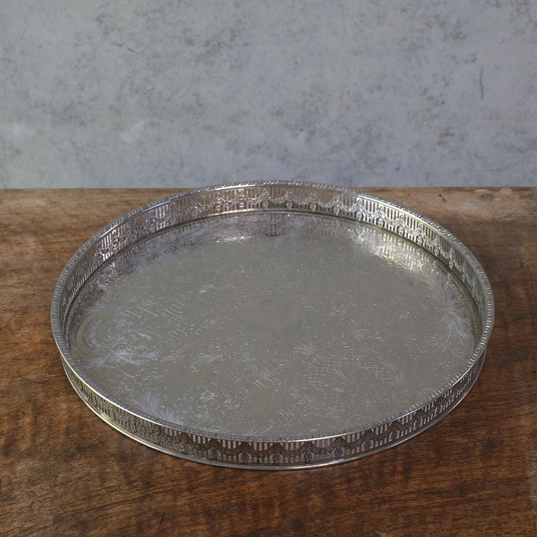 ヴィンテージ シルバープレートトレイ お盆 イギリス2