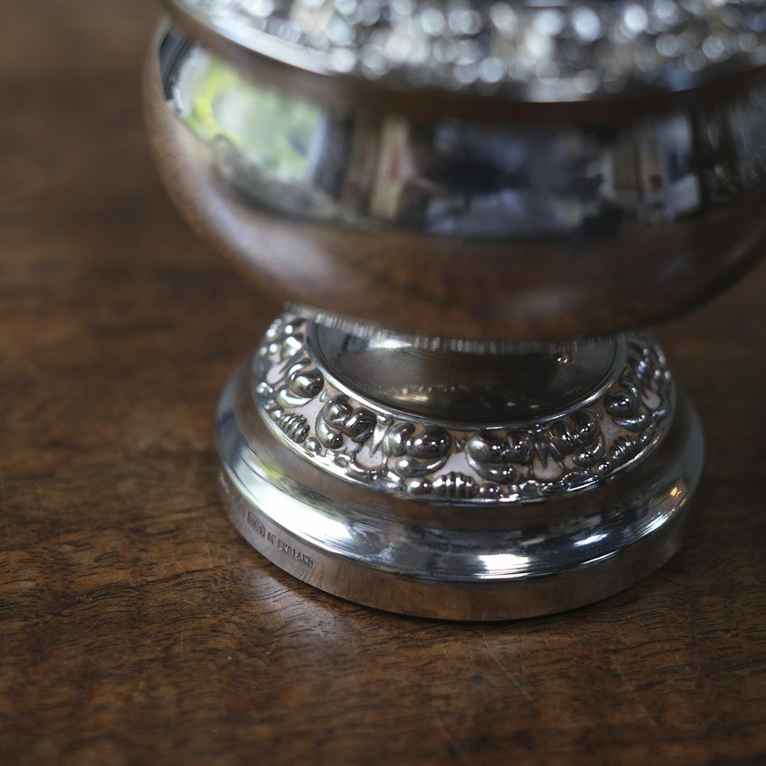 ヴィンテージフラワーボウル シルバープレート イギリス ローズボウル ポプリポット6