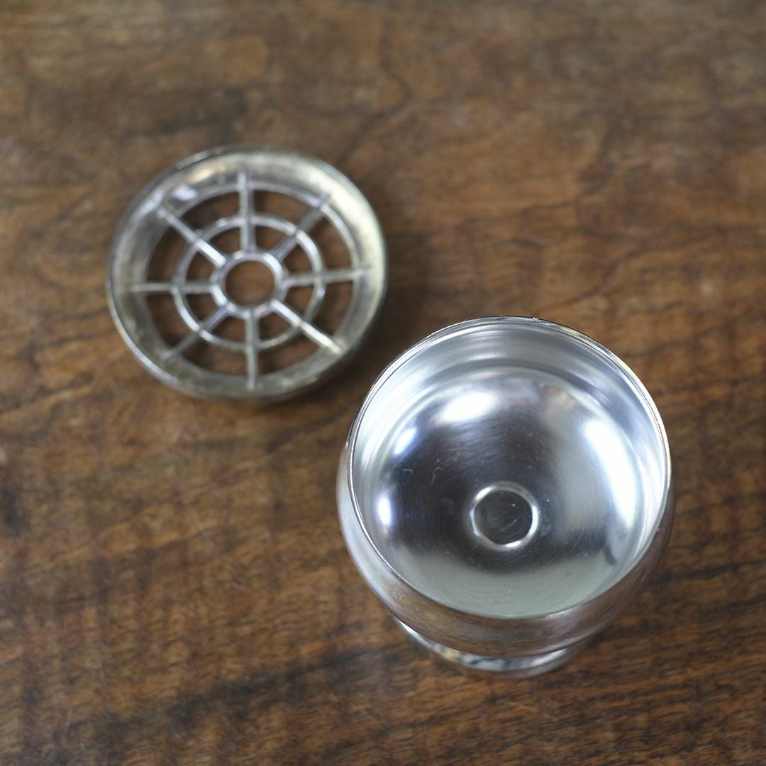 ヴィンテージフラワーボウル シルバープレート イギリス ローズボウル ポプリポット7