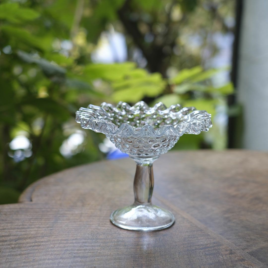 アンティークガラスコンポートスタンド イギリス デザートカップ