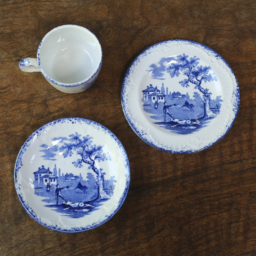 アンティークカップ&ソーサトリオ ミニ デミタス シノワズリ2