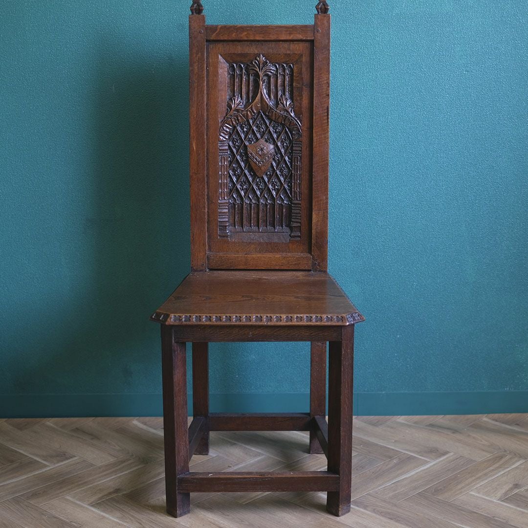 アンティーク 教会の椅子 フランス 歴史ある木製チェア/アンティーク家具1