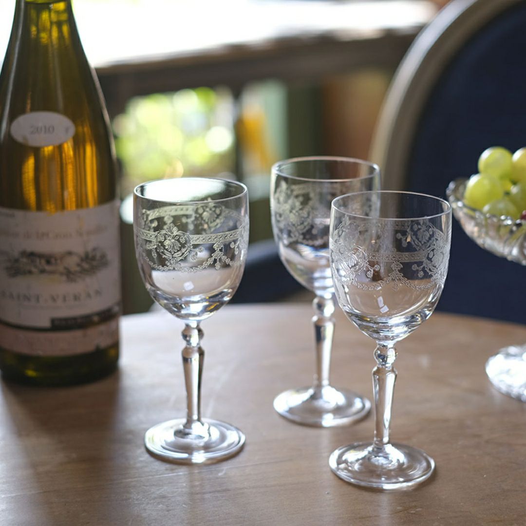 アンティーククリスタルワイングラス Baccarat オールドバカラ Louis XV フランス