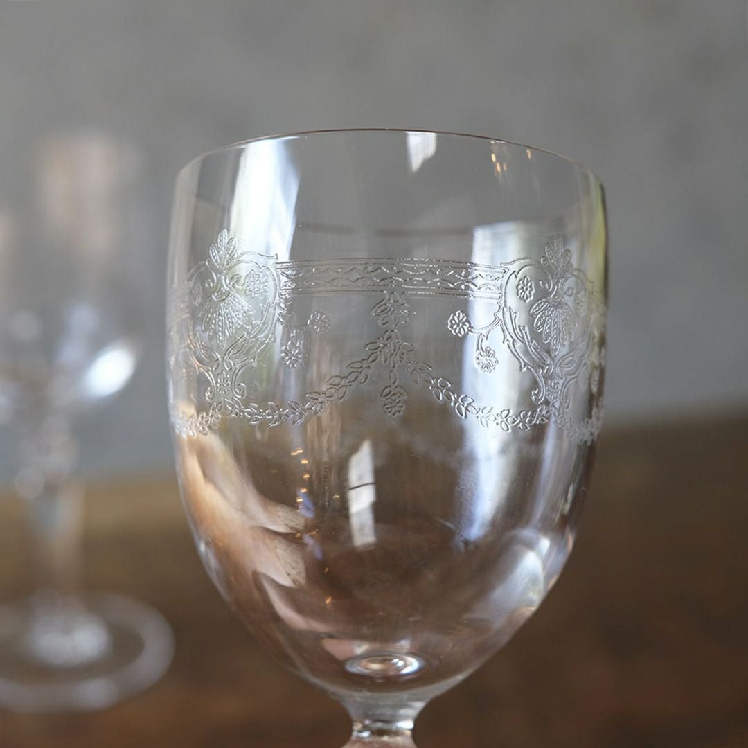 アンティーククリスタルワイングラス Baccarat オールドバカラ Louis XV フランス6