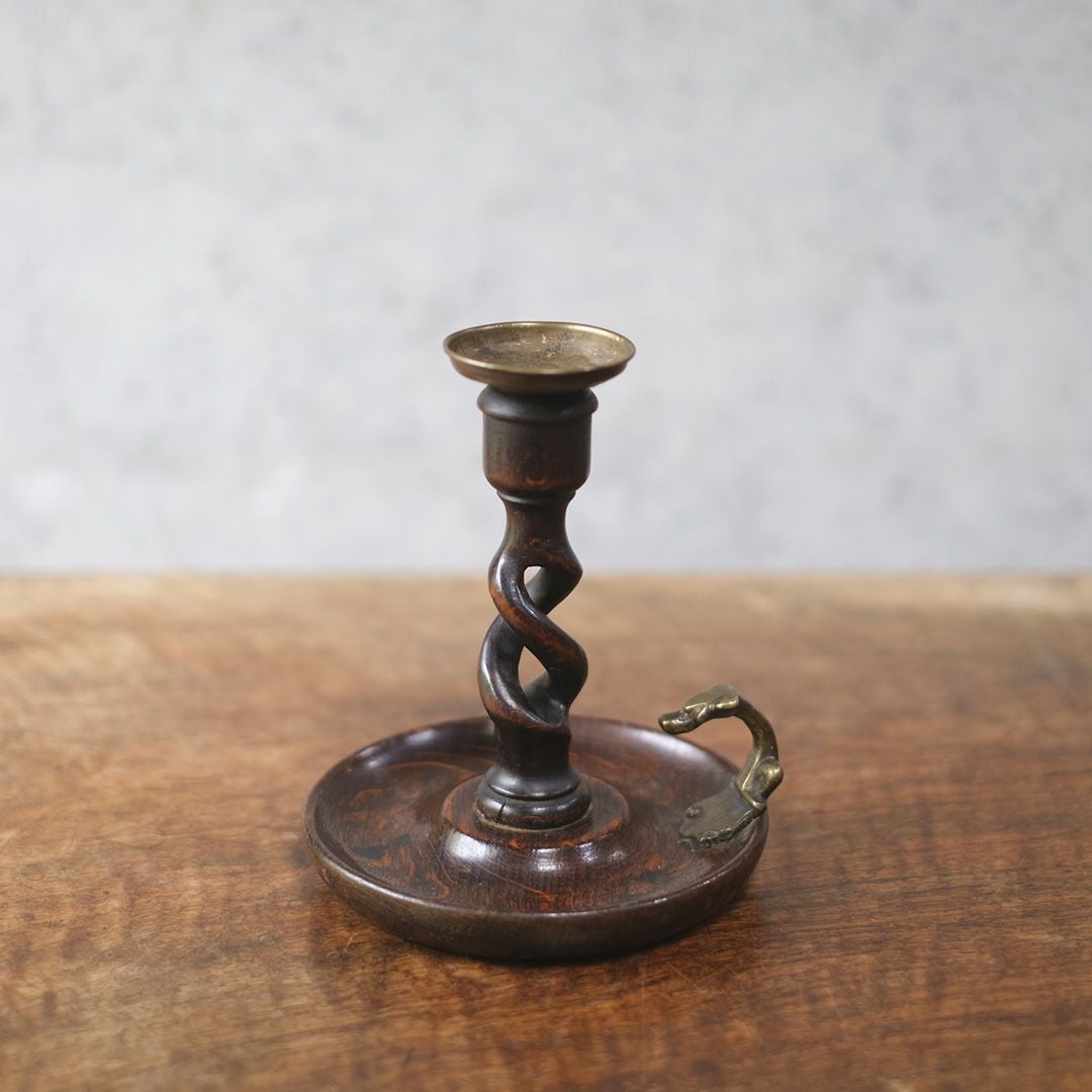 アンティークキャンドルスティック フランス オーク材の燭台 キャンドルスタンド1