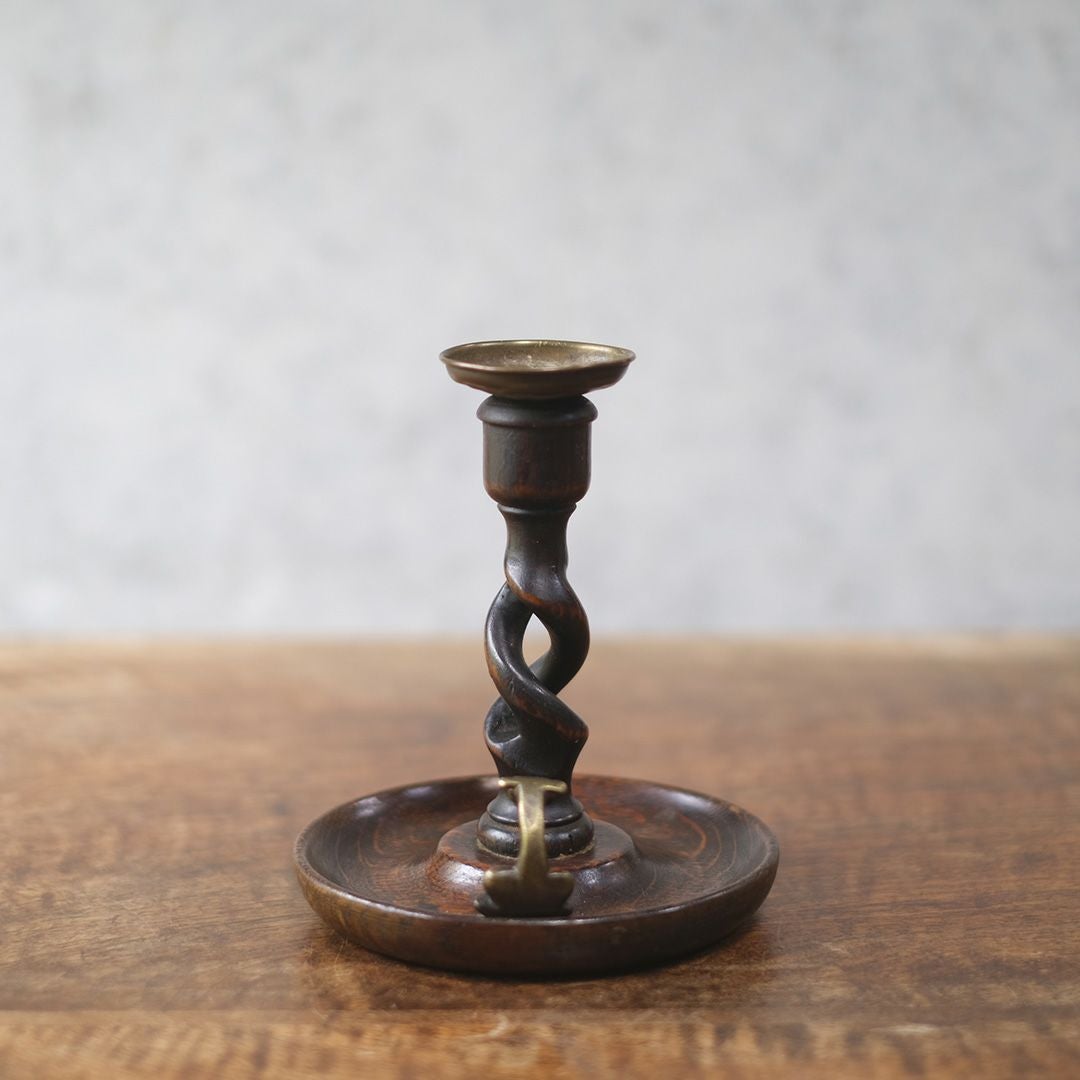 アンティークキャンドルスティック フランス オーク材の燭台 キャンドルスタンド2