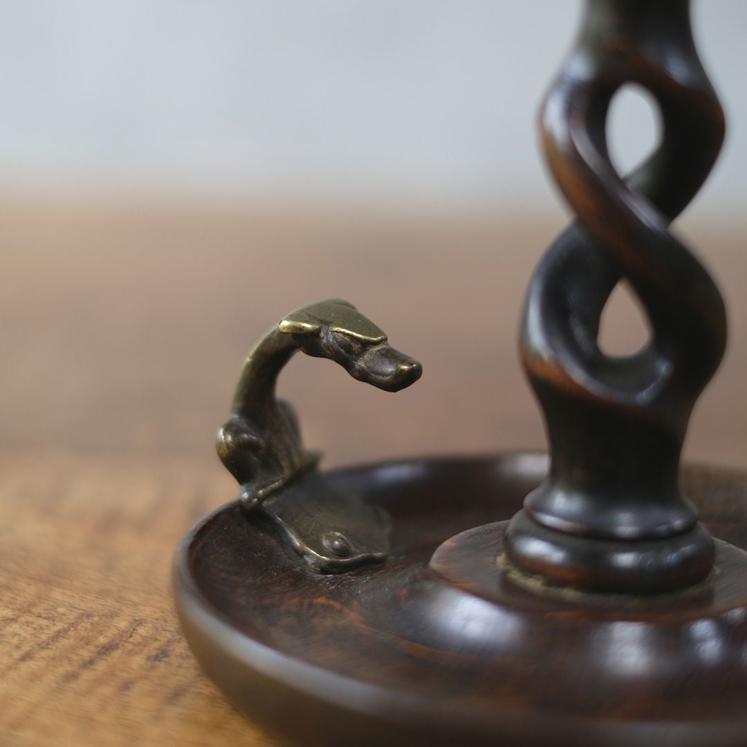 アンティークキャンドルスティック フランス オーク材の燭台 キャンドルスタンド5