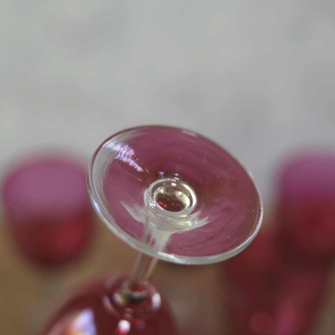 アンティーク クランベリーグラス イギリス アペリティフグラス 食前酒用グラス/アンティーク食器6