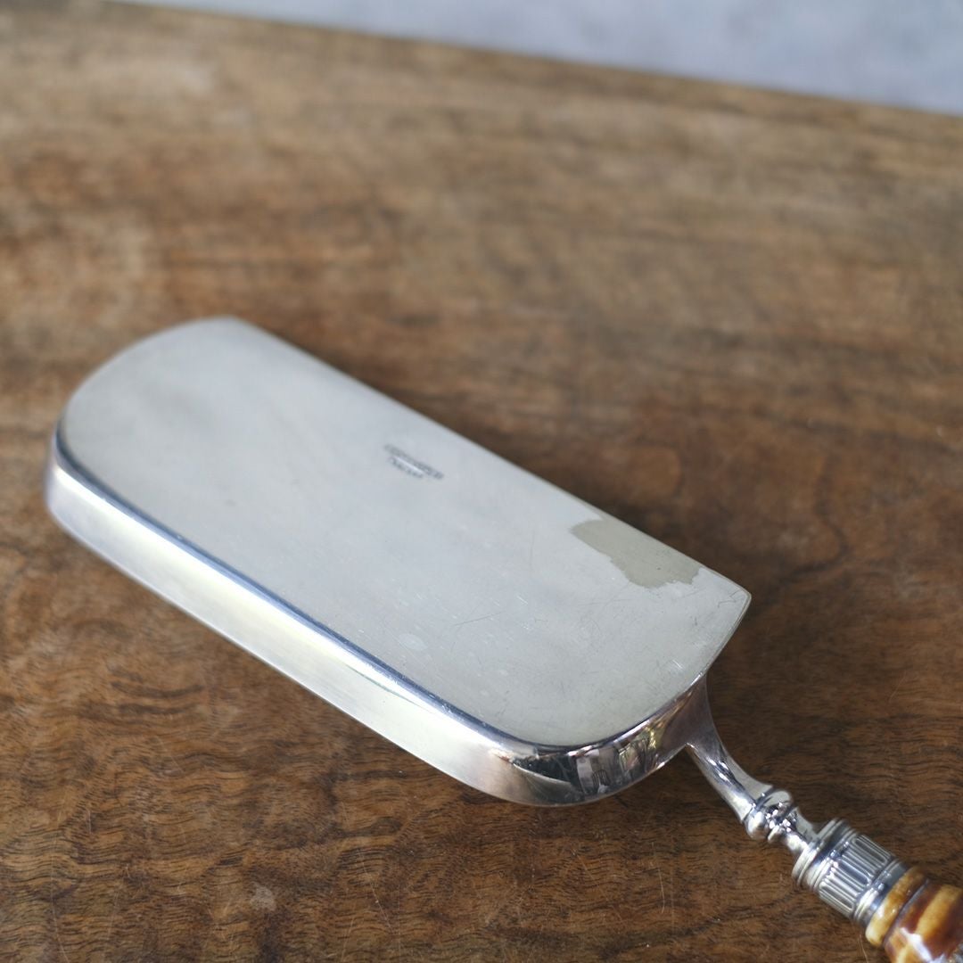 アンティーク クラムスクープ 19世紀 イギリス シルバープレート製パンくずとり ダストパン7