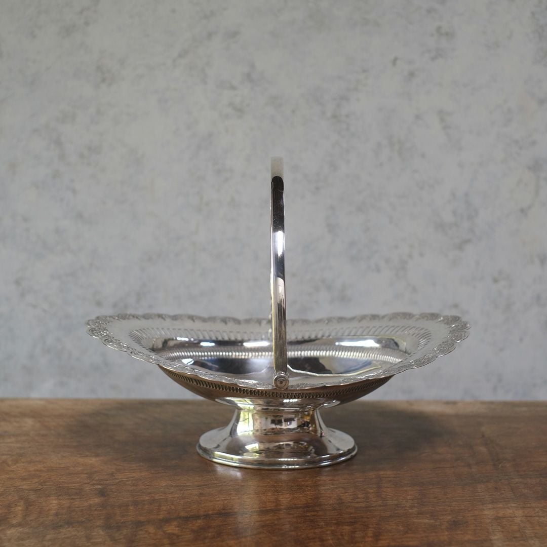 アンティークハンドルバスケット シルバープレート ヴィクトリアン イギリス1