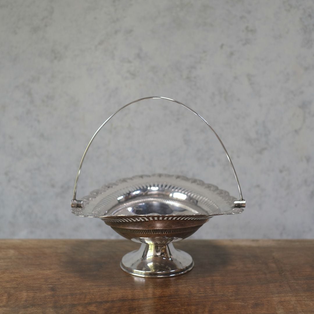 アンティークハンドルバスケット シルバープレート ヴィクトリアン イギリス3