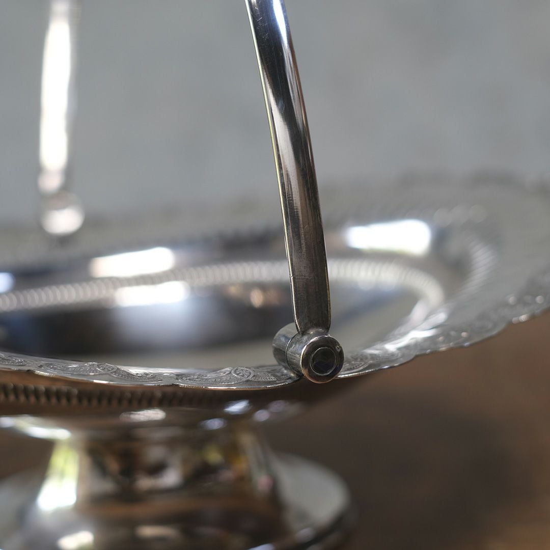 アンティークハンドルバスケット シルバープレート ヴィクトリアン イギリス7