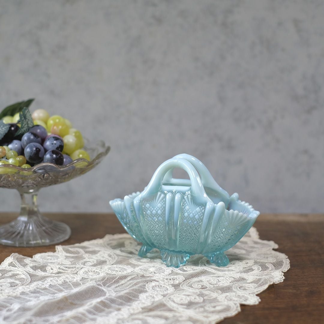 アンティークオブジェ オパールセント ガラスアート イギリス