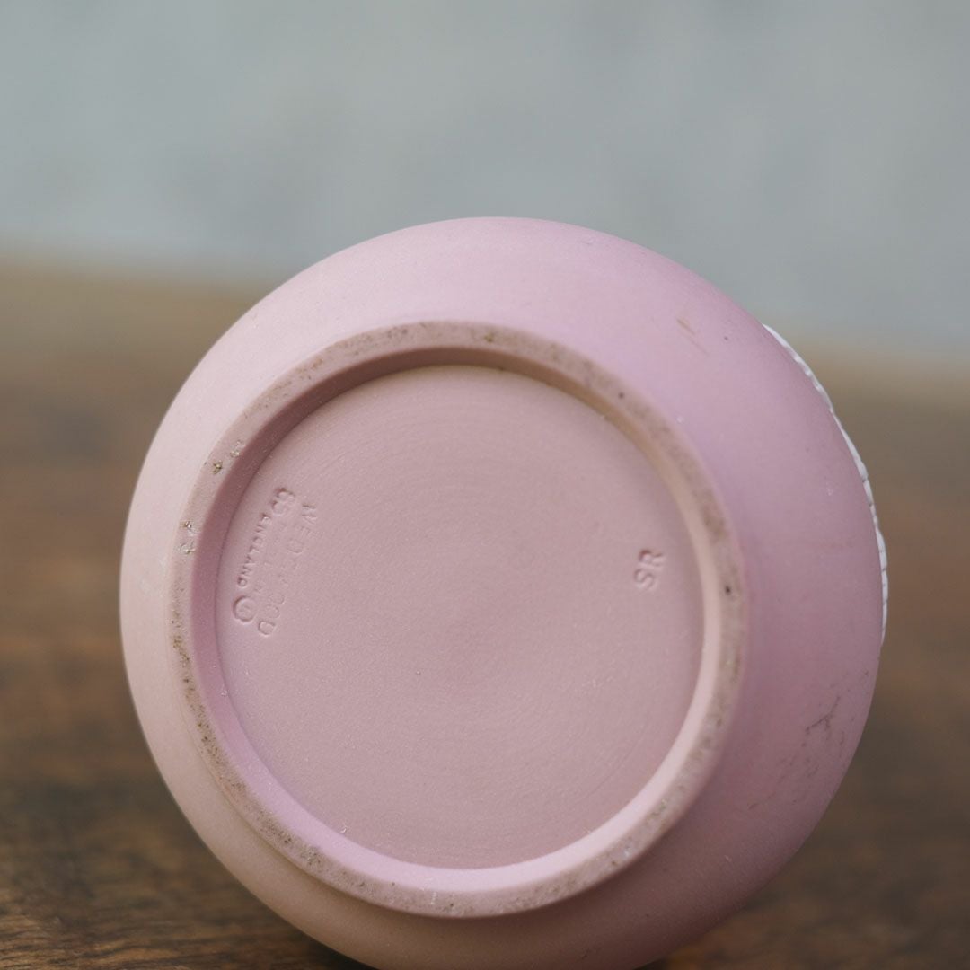 ヴィンテージ WEDGWOOD ウェッジウッドジャスパー フラワーベース ピンク 一輪挿し 花器8