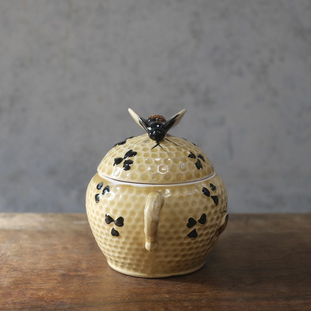 ヴィンテージ ハニーポット イギリス 蓋にとまった蜜蜂が可愛らしい3