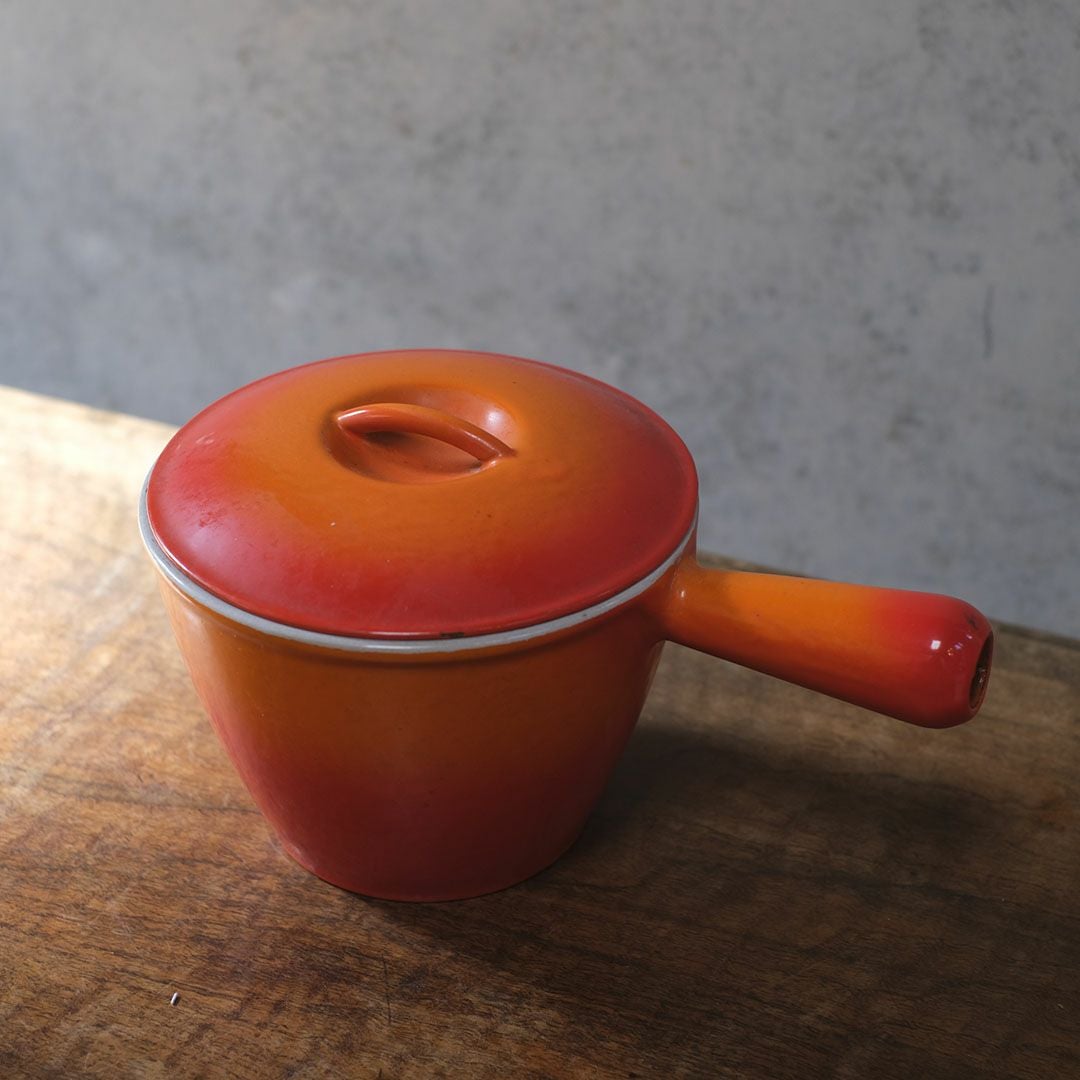 ヴィンテージ ル・クルーゼ LE CREUSET 鍋 オレンジ 片手鍋 フランス2