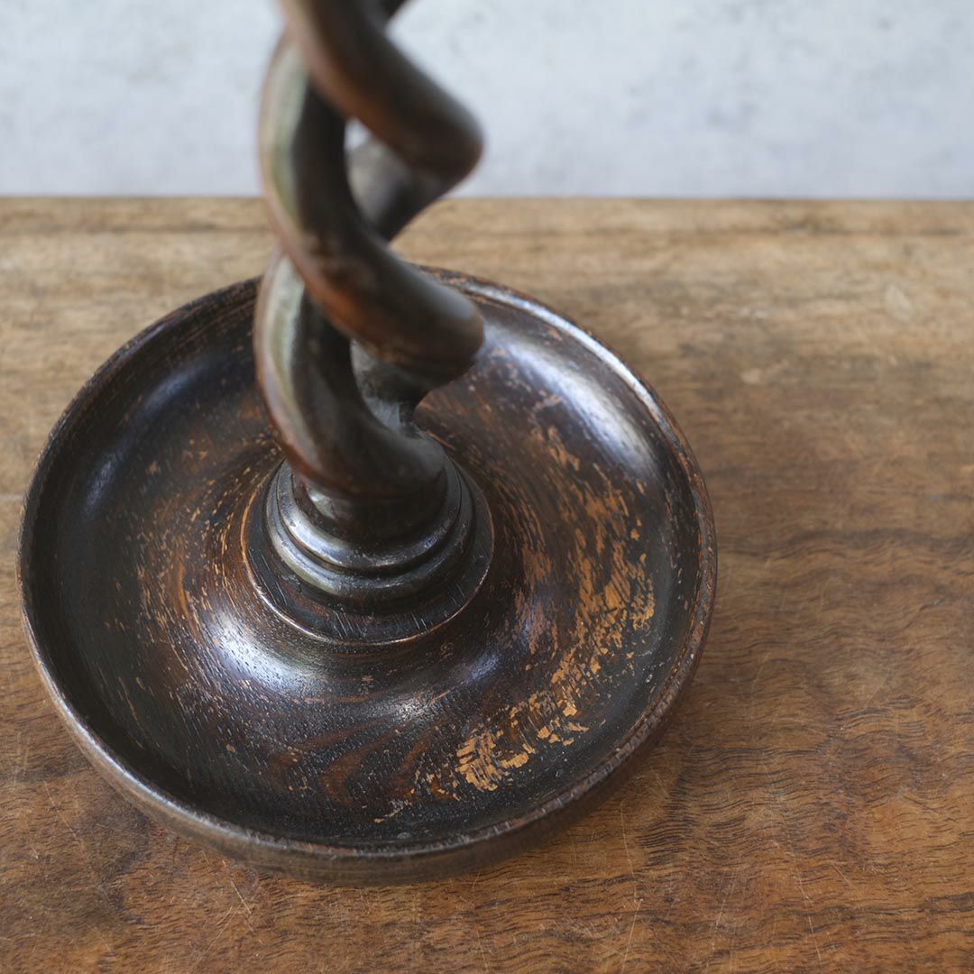 アンティークキャンドルスティックペア バリーツイスト 燭台 イギリス5