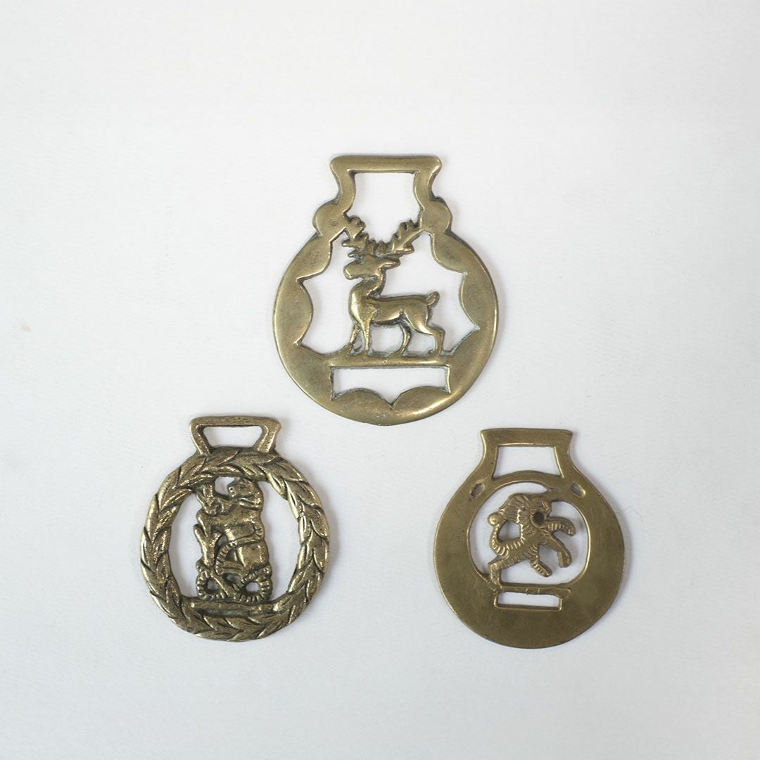 アンティーク馬具飾り イギリス 動物モチーフ真鍮製 ホースブラス2