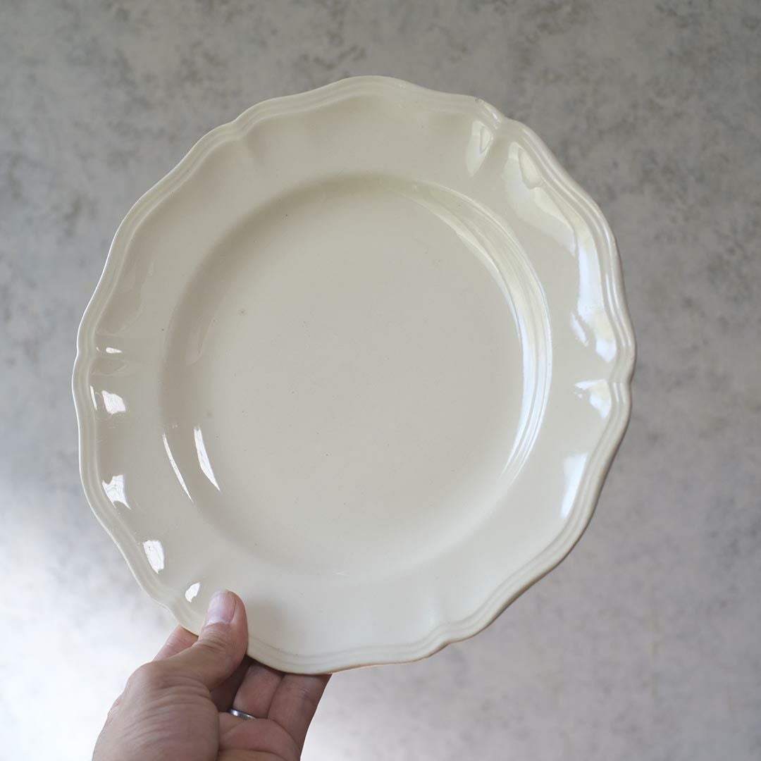 アンティーク皿 フラワーリムプレート 白 花リム皿/アンティーク食器7