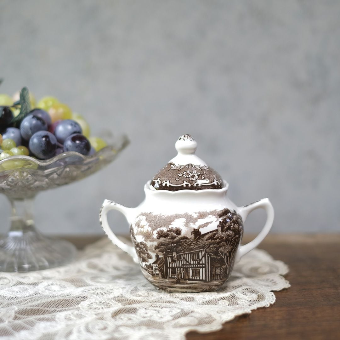 アンティークシュガーポット W.H. Grindley & Co Ltd（グラインドレー）陶器 イギリス