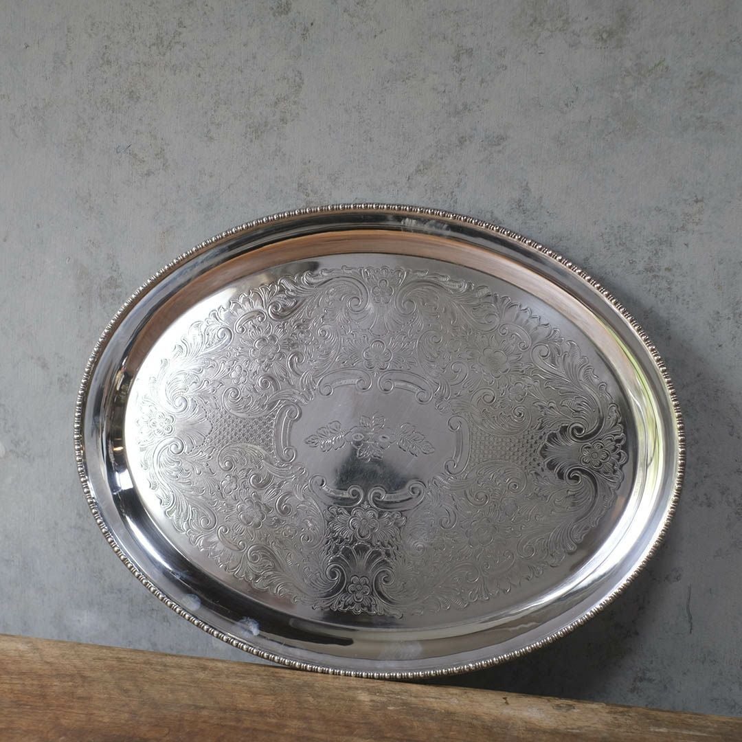 ヴィンテージトレイ シルバープレート イギリス ティートレイ5