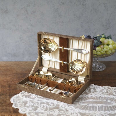 アンティークデザートスプーンセット シルバープレート イギリス