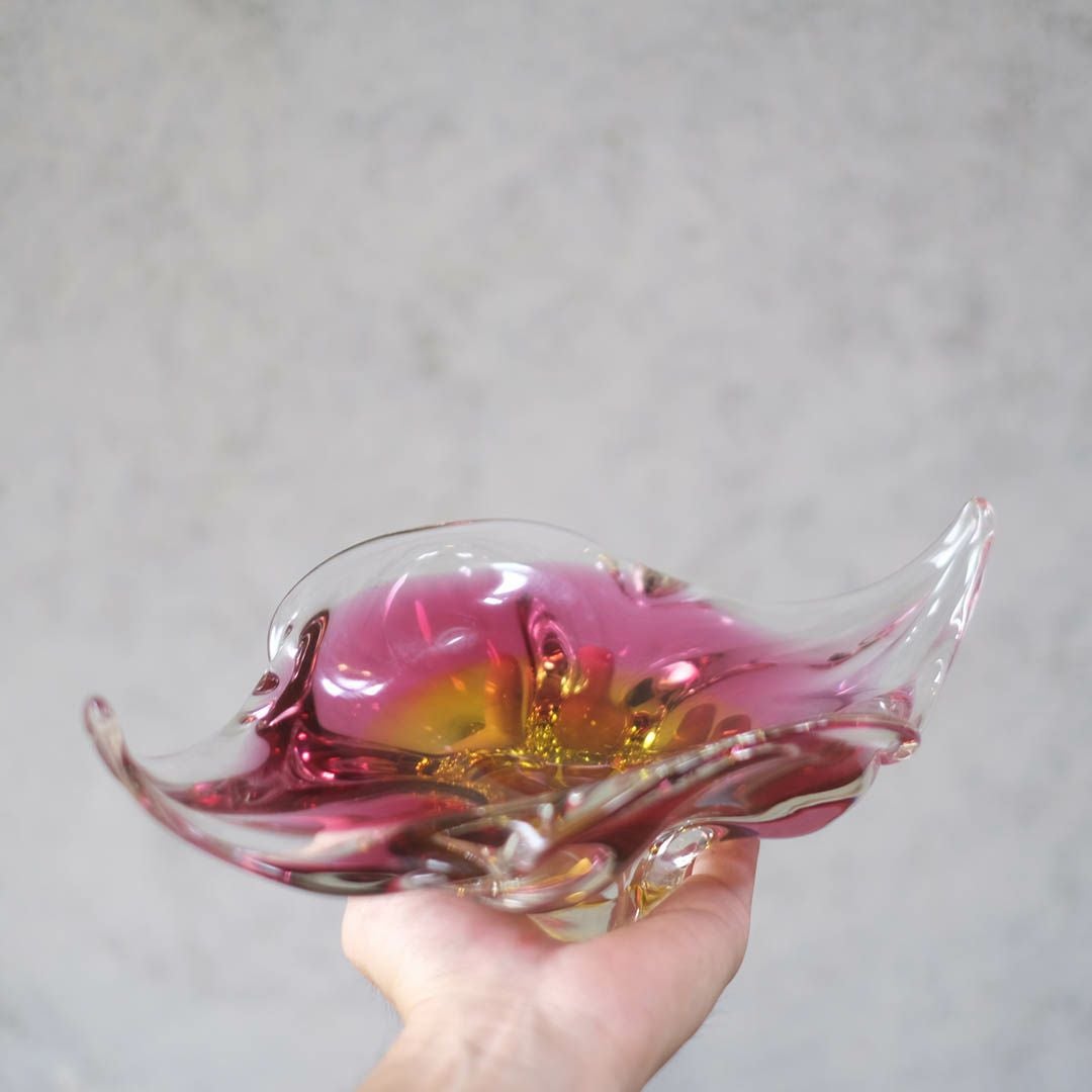 ヴィンテージ MURANOガラスボウル 赤 イタリア 灰皿2