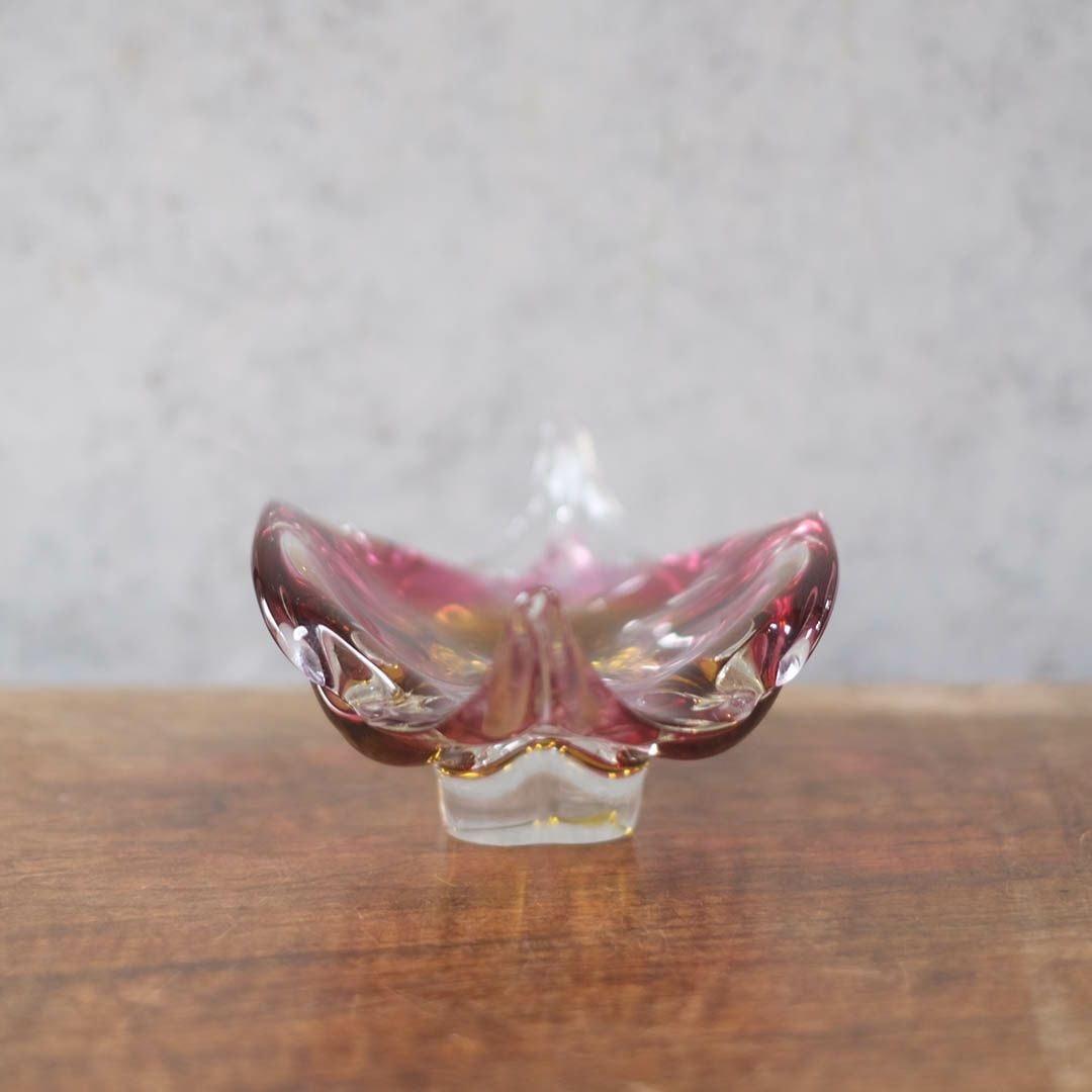 ヴィンテージ MURANOガラスボウル 赤 イタリア 灰皿4