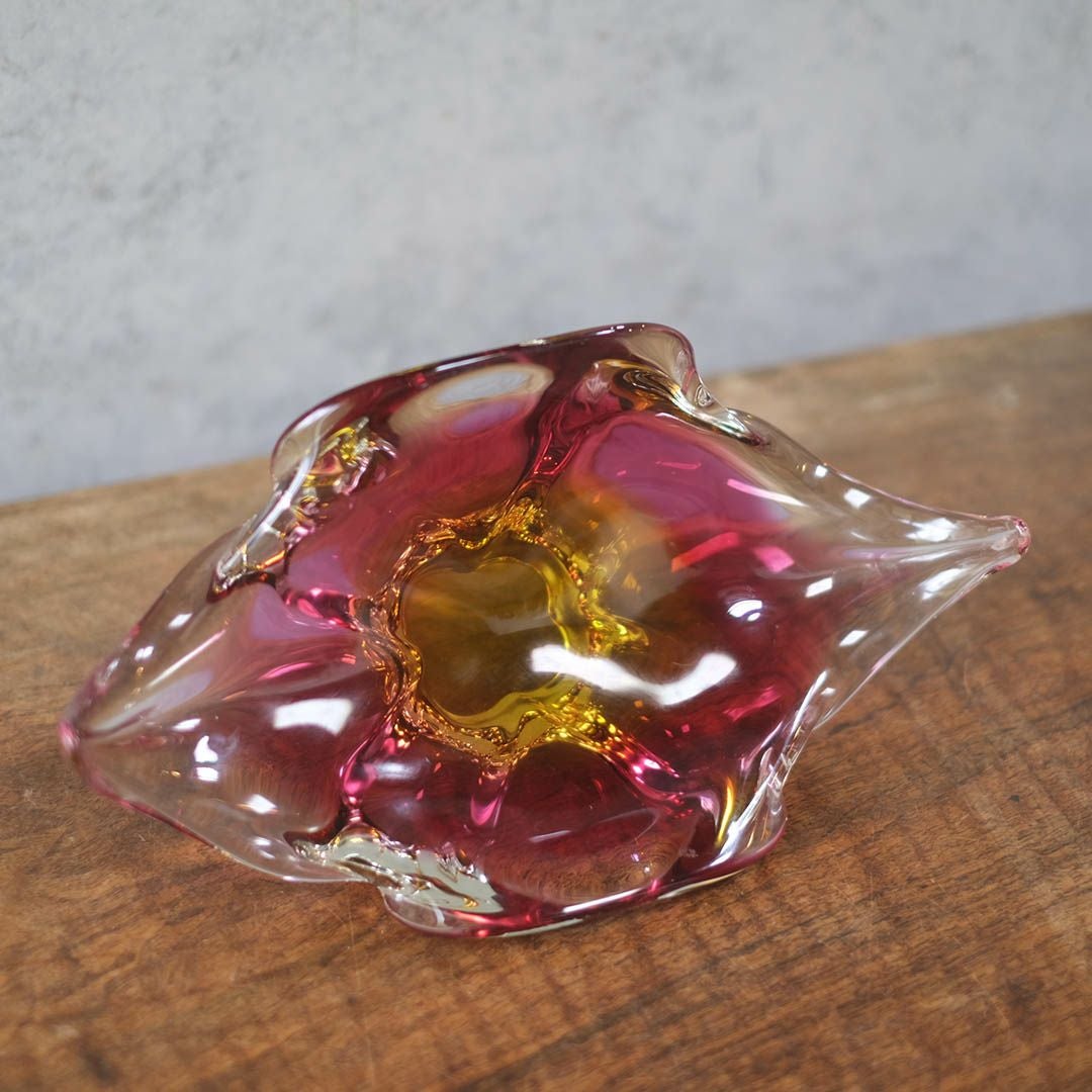 ヴィンテージ MURANOガラスボウル 赤 イタリア 灰皿6