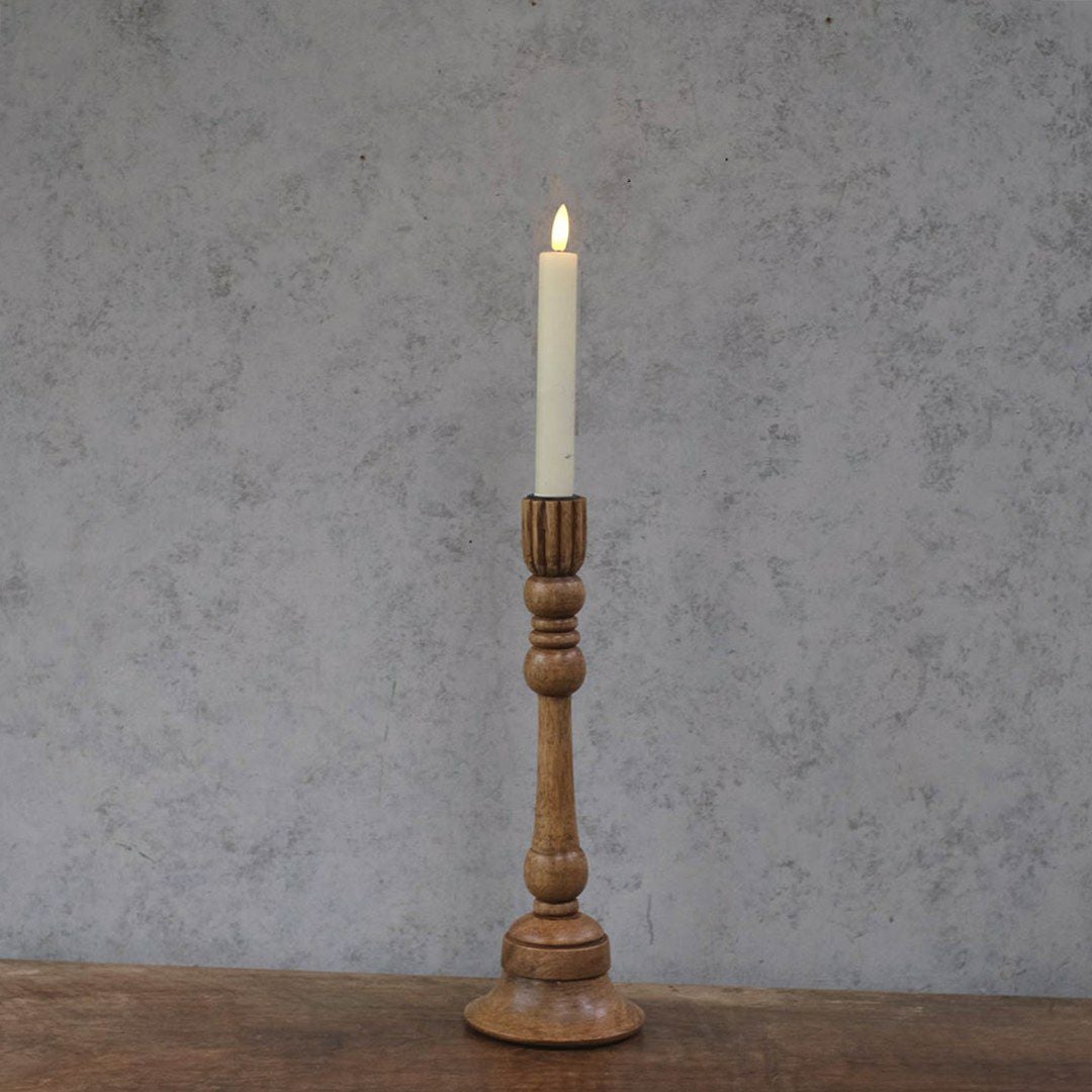 ウッドキャンドルスタンド 天然木 アンティーク風 手作り 燭台 L1