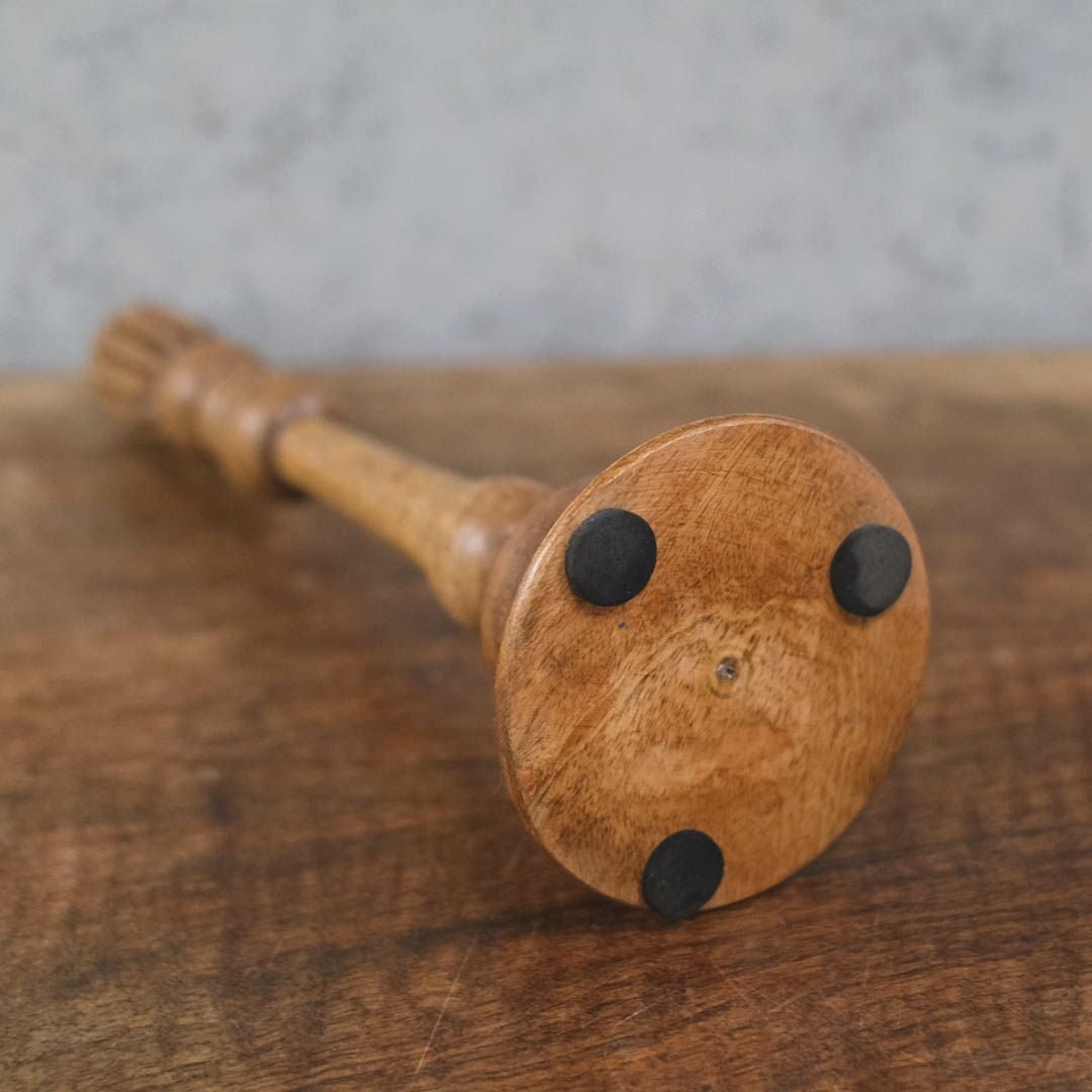 ウッドキャンドルスタンド 天然木 アンティーク風 手作り 燭台 L4