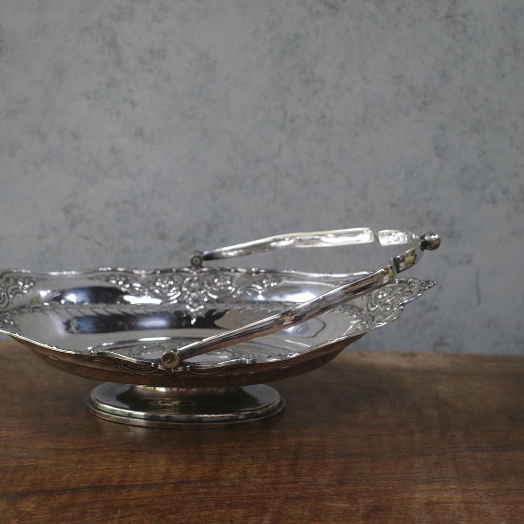 アンティークシルバープレート ハンドル付きフルーツバスケット10