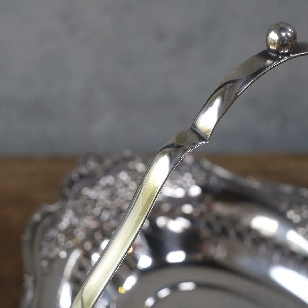 アンティークシルバープレート ハンドル付きフルーツバスケット11