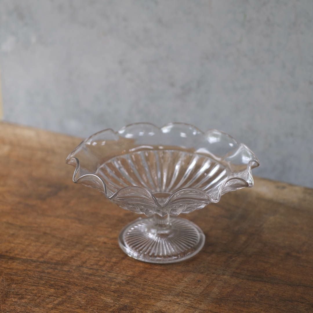 アンティークガラスケーキトレイスタンド イギリス シンプル コンポート/アンティーク食器2