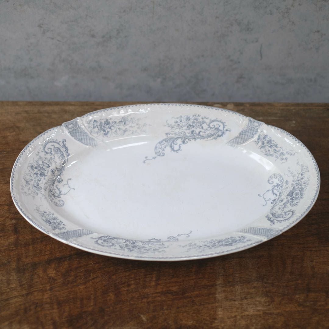 アンティークオーバル皿 LONGWY窯 北フランス ロンウィーで1930年頃作られた器/アンティーク食器3