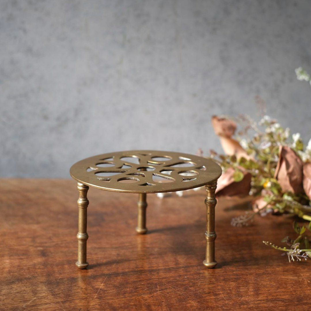 アンティークケトルスタンド イギリス 真鍮1