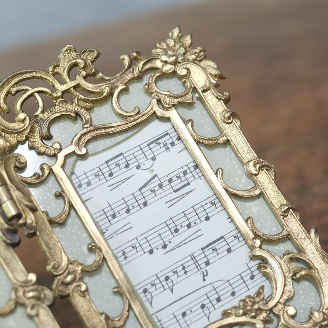 アンティ―クフォトフレーム ロココ 真鍮透かし装飾 写真立て フランス8