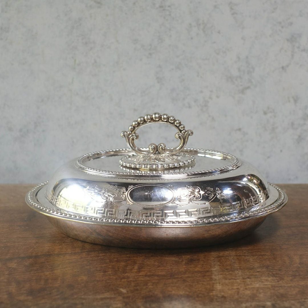 アンティーク アントレディッシュ シルバープレート 蓋付きディッシュ1
