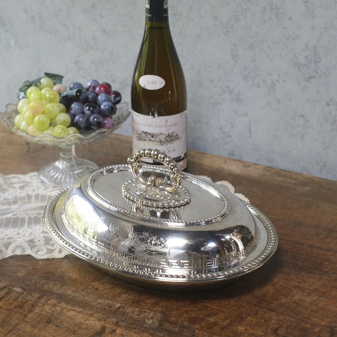 アンティーク アントレディッシュ シルバープレート 蓋付きディッシュ3