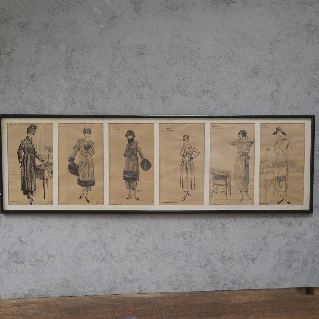 アンティーク リトグラフピクチャー ファッション フランス1