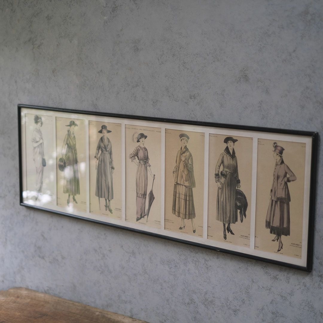 アンティーク リトグラフピクチャー ファッション フランス絵2