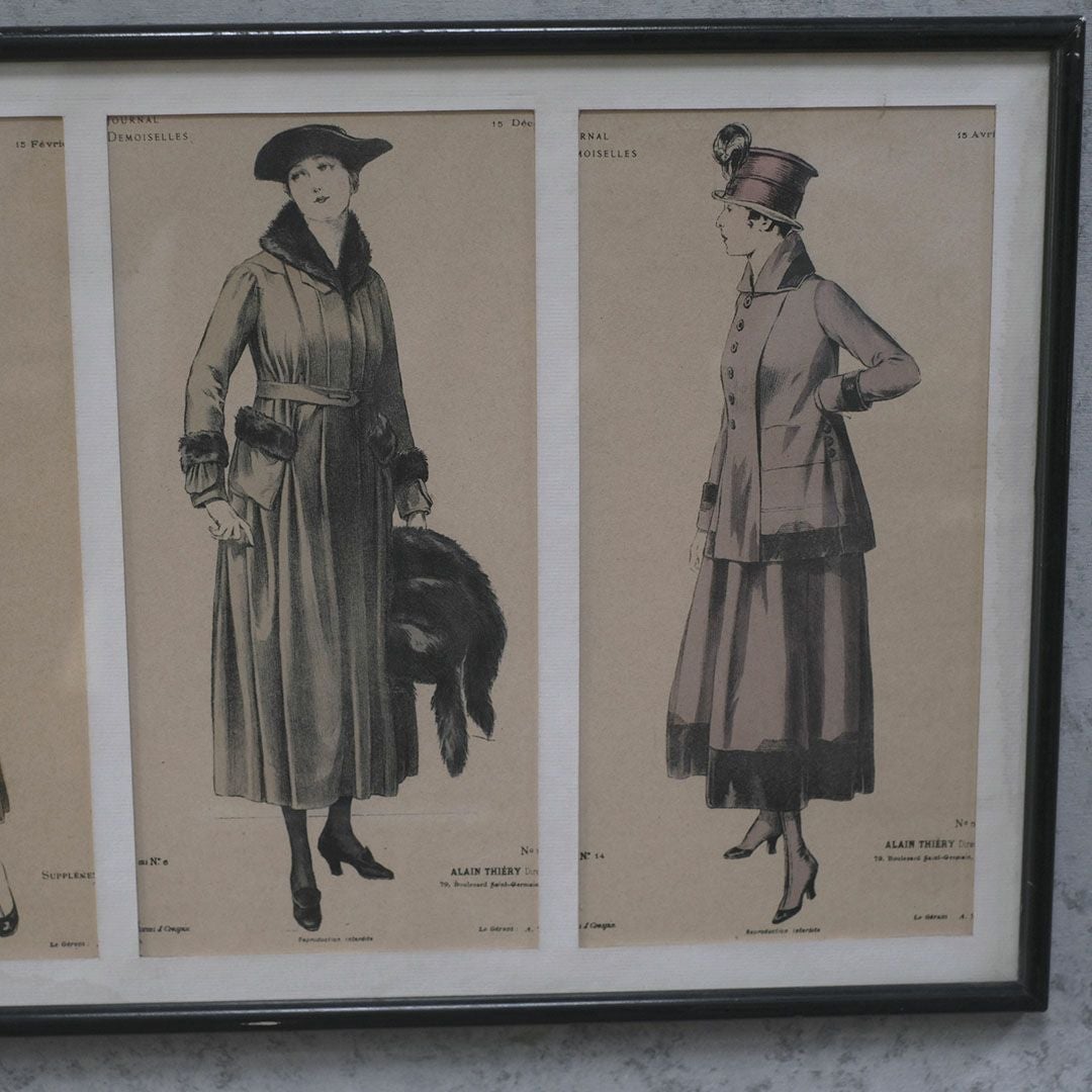 アンティーク リトグラフピクチャー ファッション フランス絵5