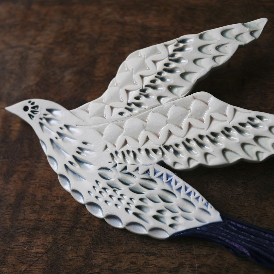 かわいい陶器の鳥のアートオブジェ Pottery studio K 金子ひとみ 作家