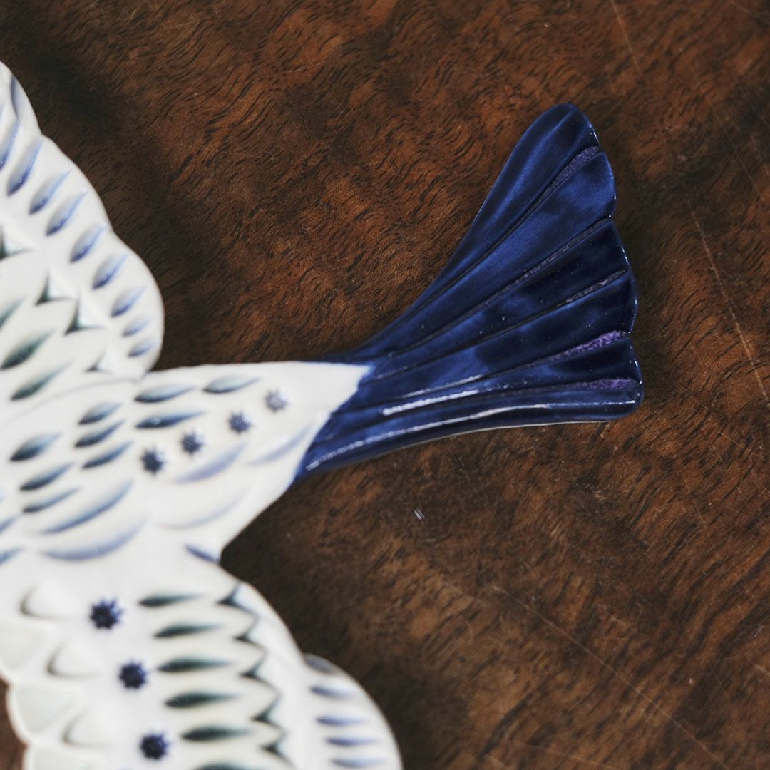 陶器の鳥のアートオブジェ Pottery studio K 日本人作家 羽ばたく鳥8