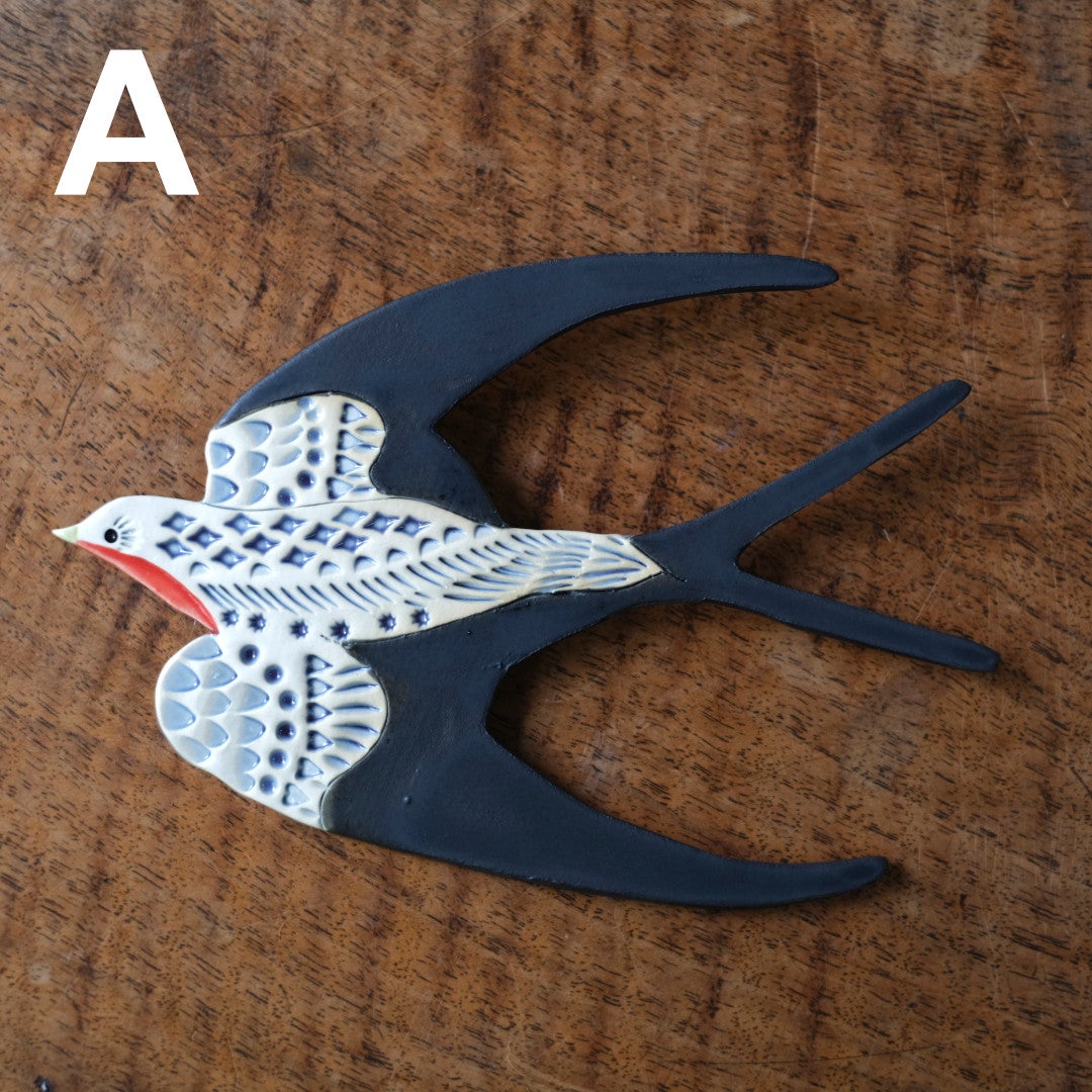 陶器の鳥のアートオブジェ Pottery studio K 日本人作家 燕4