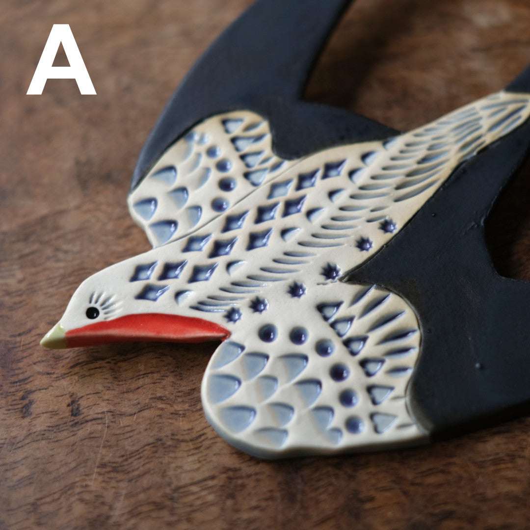 陶器の鳥のアートオブジェ Pottery studio K 日本人作家 燕5