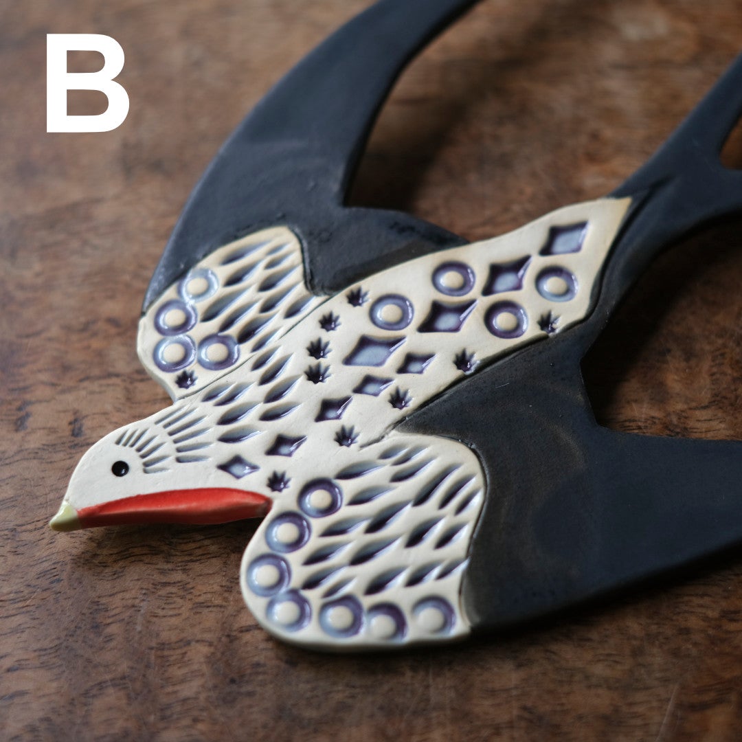 陶器の鳥のアートオブジェ Pottery studio K 日本人作家 燕7